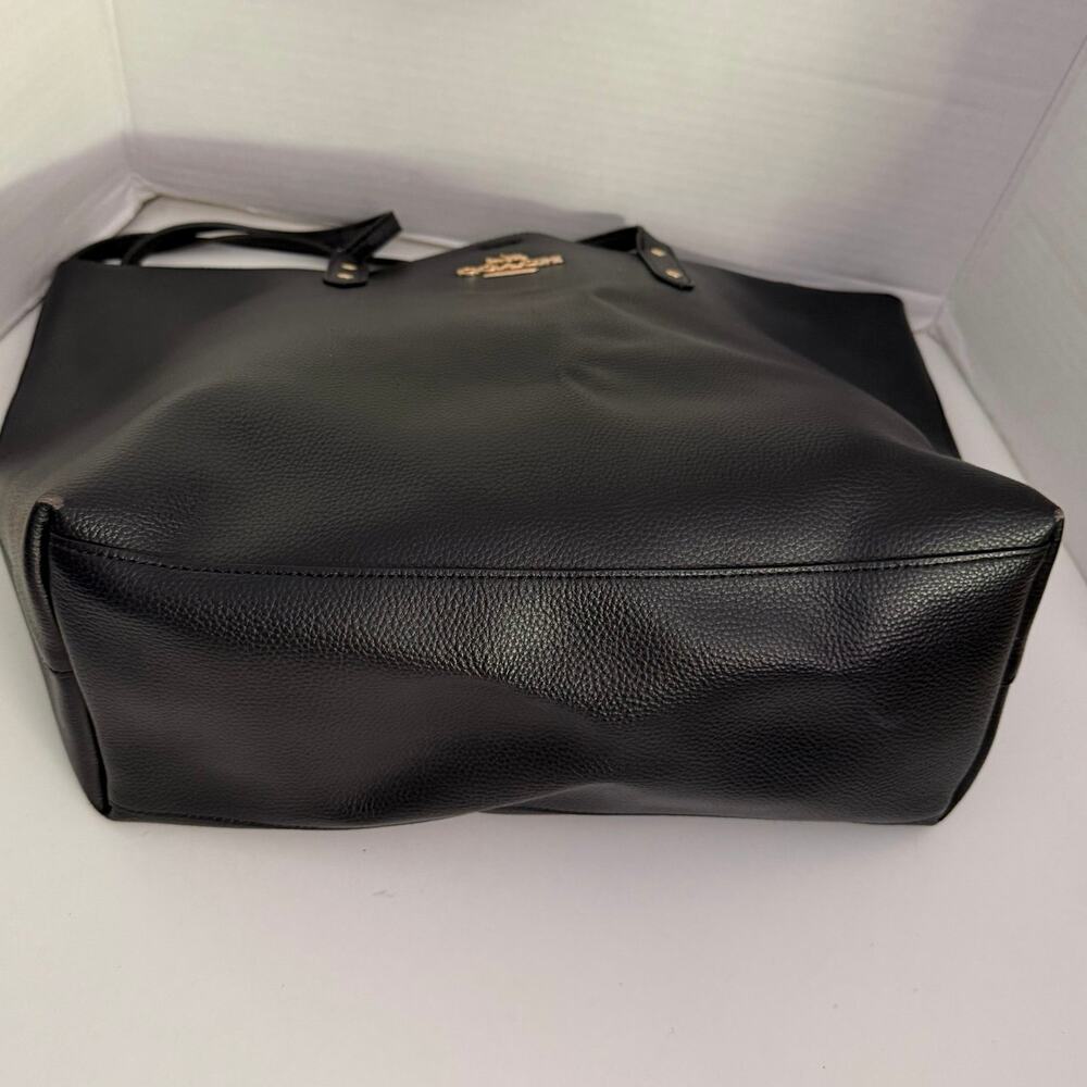 Coach Town tote bag pebbled leather extra large purse black - Picture 10 of 15